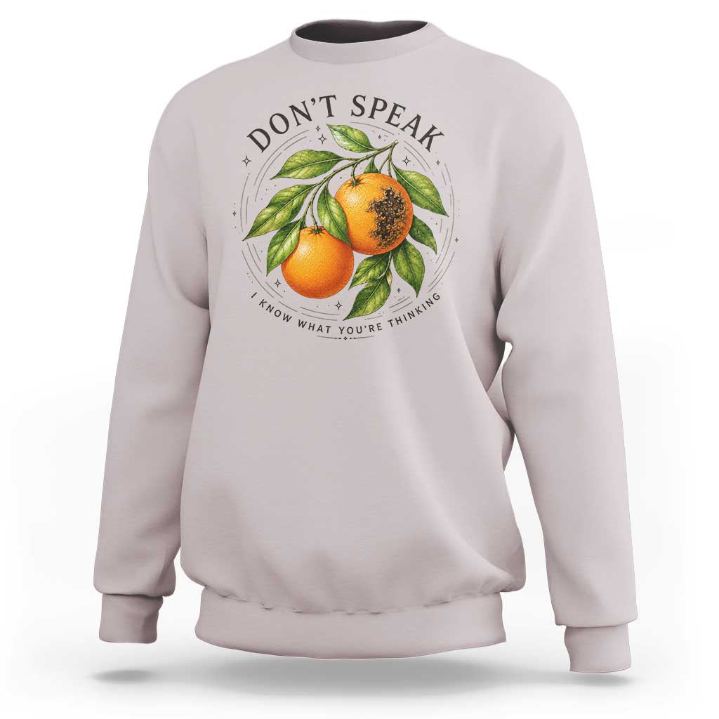 Subtle FDT Sweatshirt Dont Speak Orange Graphic Retro Vintage