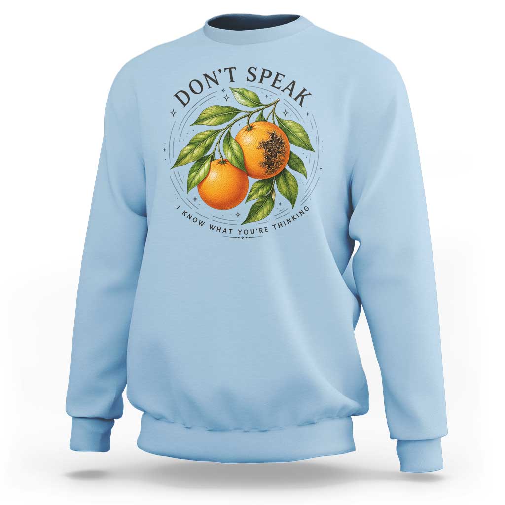 Subtle FDT Sweatshirt Dont Speak Orange Graphic Retro Vintage
