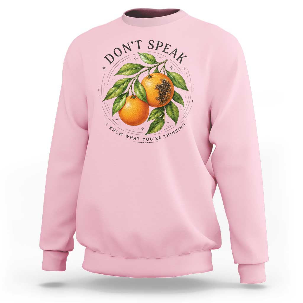 Subtle FDT Sweatshirt Dont Speak Orange Graphic Retro Vintage