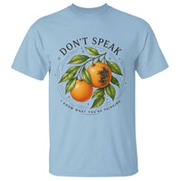 Subtle FDT T Shirt Dont Speak Orange Graphic Retro Vintage