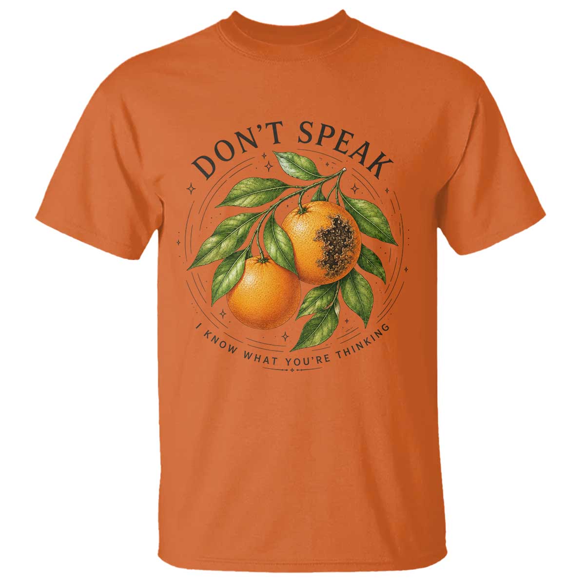 Subtle FDT T Shirt Dont Speak Orange Graphic Retro Vintage