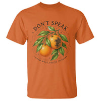 Subtle FDT T Shirt Dont Speak Orange Graphic Retro Vintage