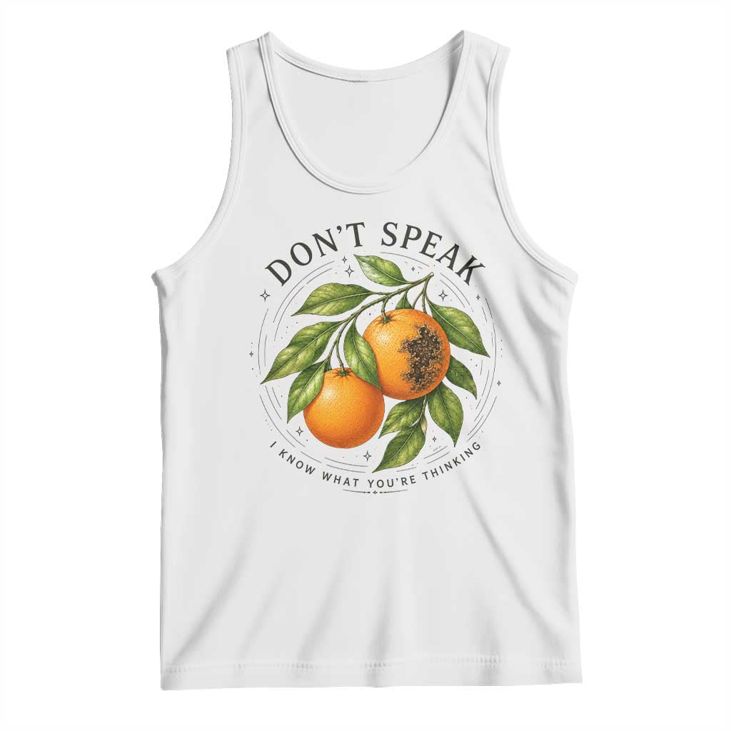Subtle FDT Tank Top Dont Speak Orange Graphic Retro Vintage