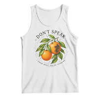 Subtle FDT Tank Top Dont Speak Orange Graphic Retro Vintage