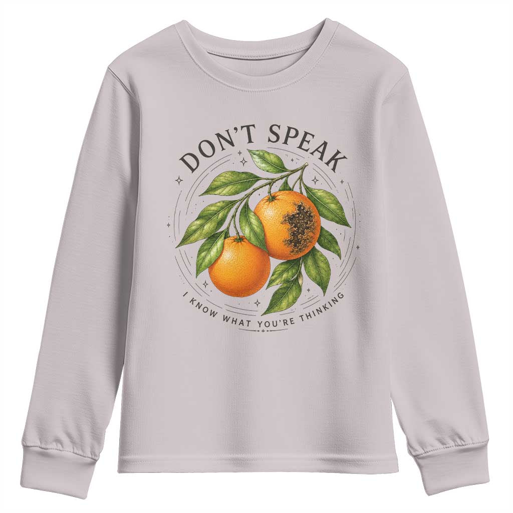 Subtle FDT Youth Sweatshirt Dont Speak Orange Graphic Retro Vintage