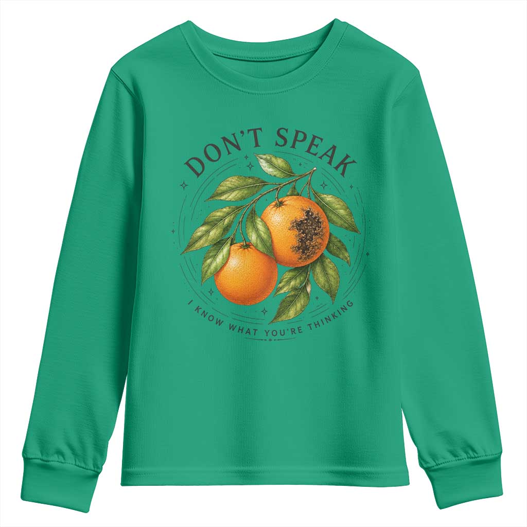Subtle FDT Youth Sweatshirt Dont Speak Orange Graphic Retro Vintage