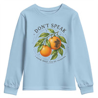 Subtle FDT Youth Sweatshirt Dont Speak Orange Graphic Retro Vintage