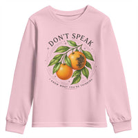 Subtle FDT Youth Sweatshirt Dont Speak Orange Graphic Retro Vintage