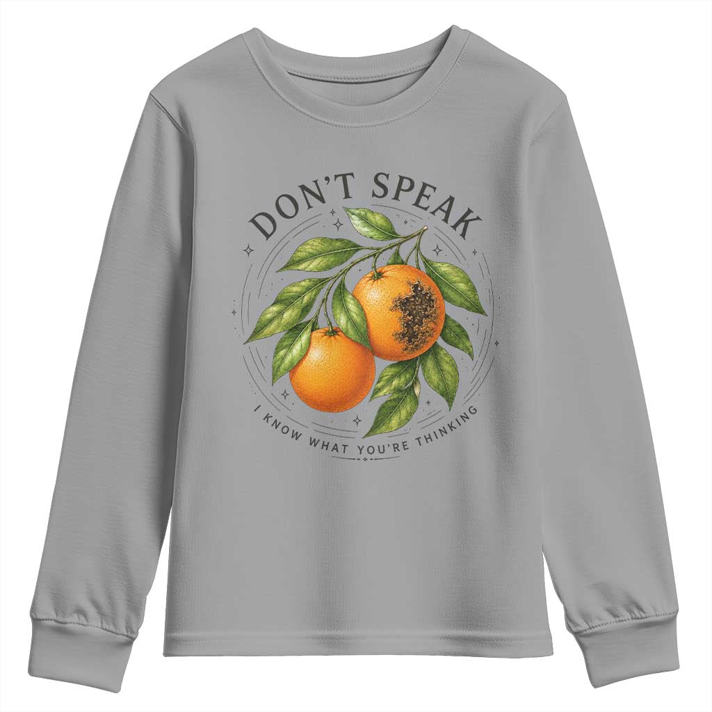 Subtle FDT Youth Sweatshirt Dont Speak Orange Graphic Retro Vintage