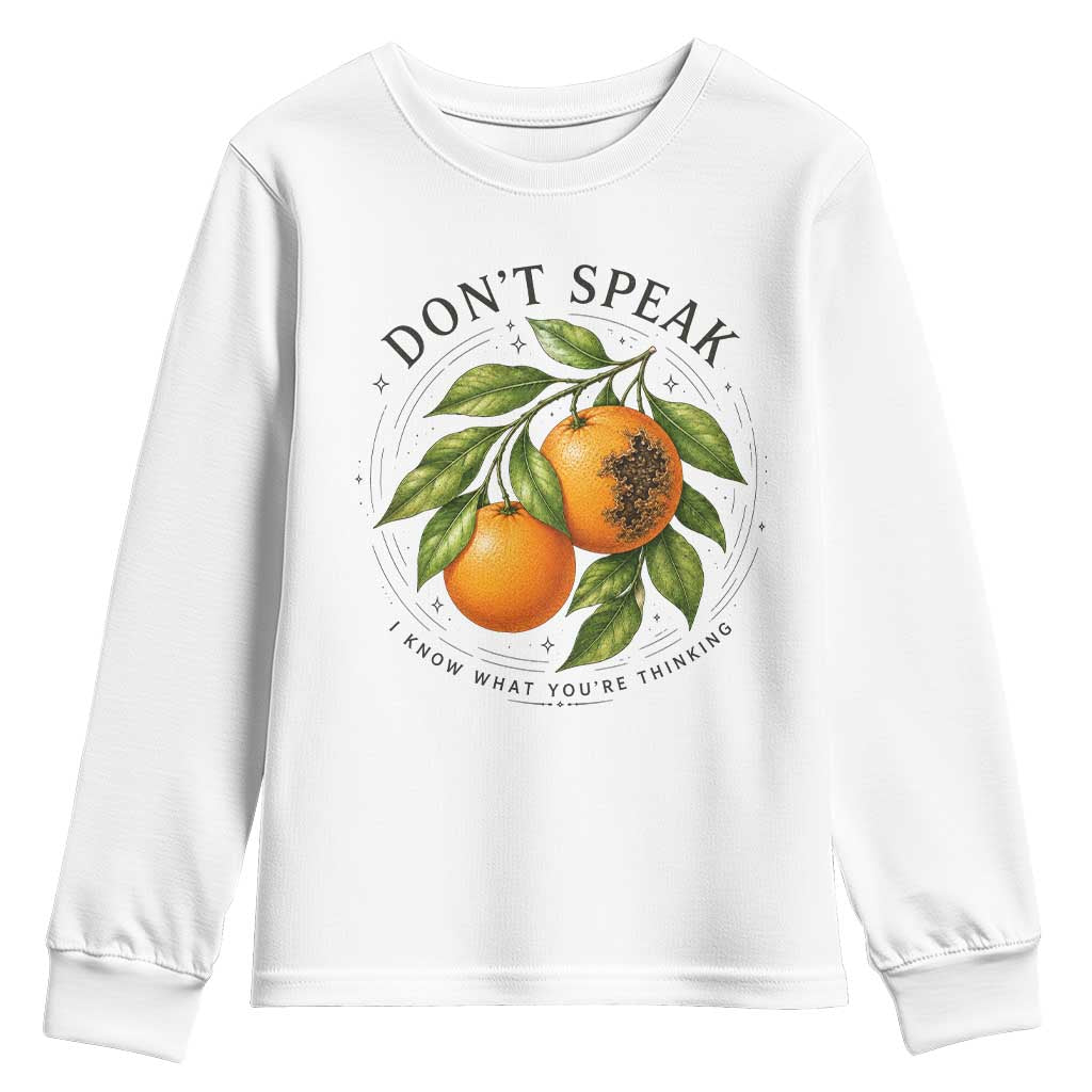 Subtle FDT Youth Sweatshirt Dont Speak Orange Graphic Retro Vintage