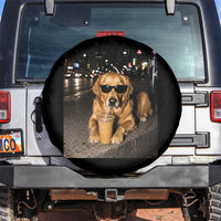 Funny Golden Retriever Iced Coffee Spare Tire Cover Grunge Silly Meme Graphic Funny Dog Lover