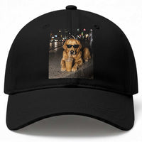 Funny Golden Retriever Iced Coffee Baseball Cap Grunge Silly Meme Graphic Funny Dog Lover