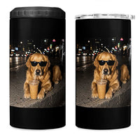 Funny Golden Retriever Iced Coffee 4 in 1 Can Cooler Tumbler Grunge Silly Meme Graphic Funny Dog Lover