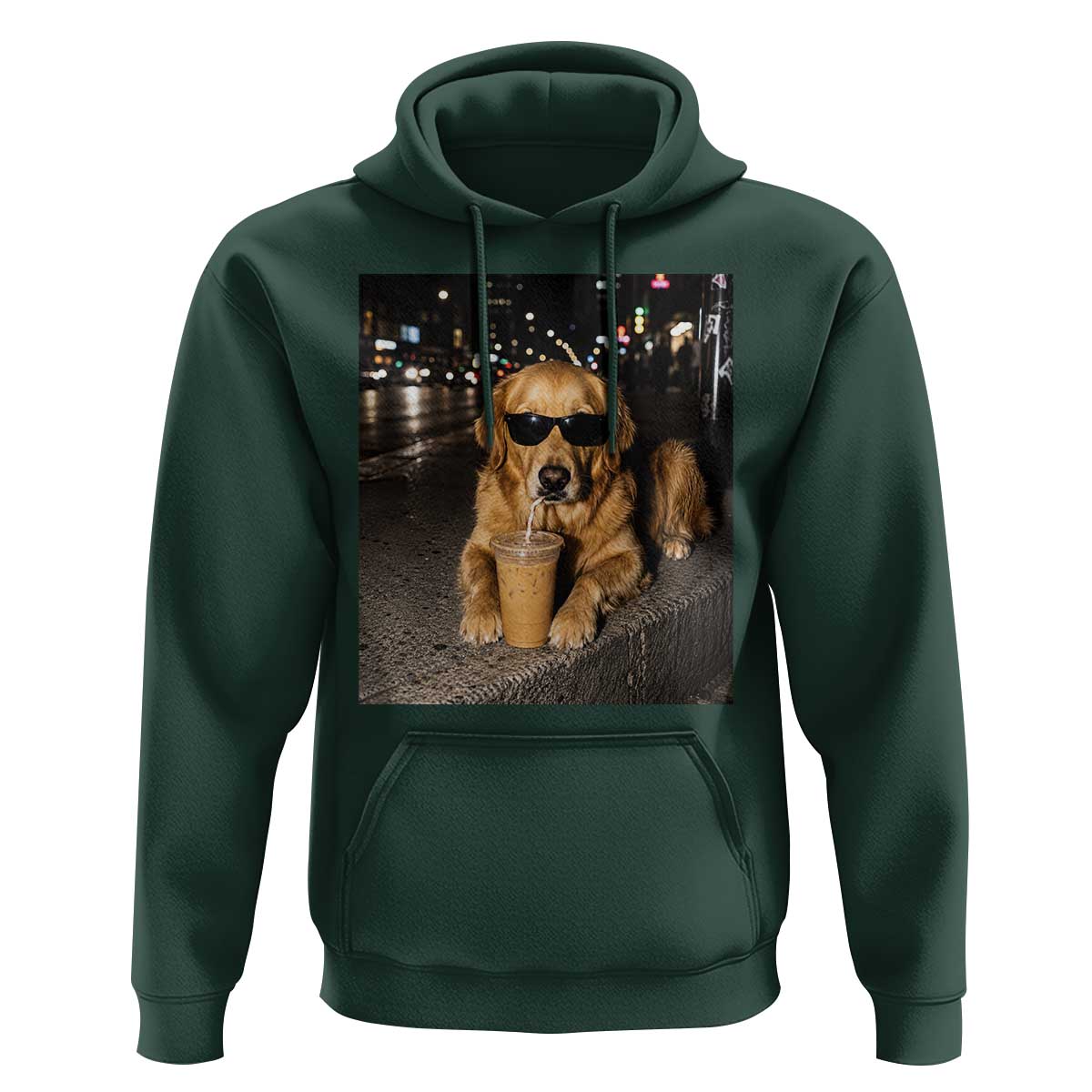 Funny Golden Retriever Iced Coffee Hoodie Grunge Silly Meme Graphic Funny Dog Lover