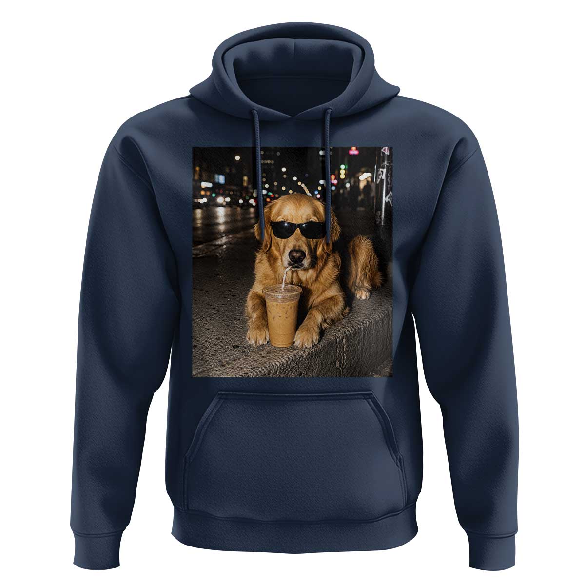Funny Golden Retriever Iced Coffee Hoodie Grunge Silly Meme Graphic Funny Dog Lover