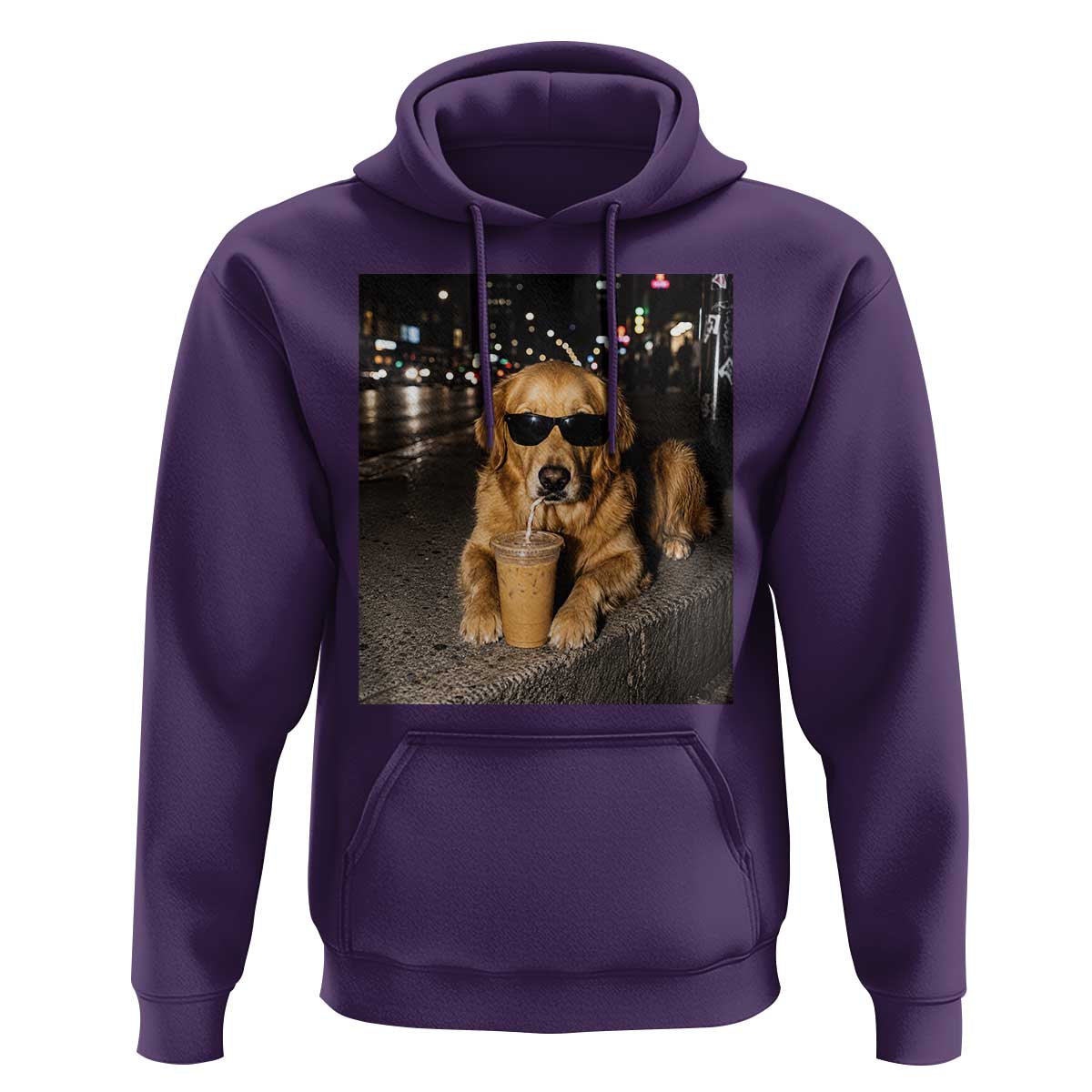 Funny Golden Retriever Iced Coffee Hoodie Grunge Silly Meme Graphic Funny Dog Lover