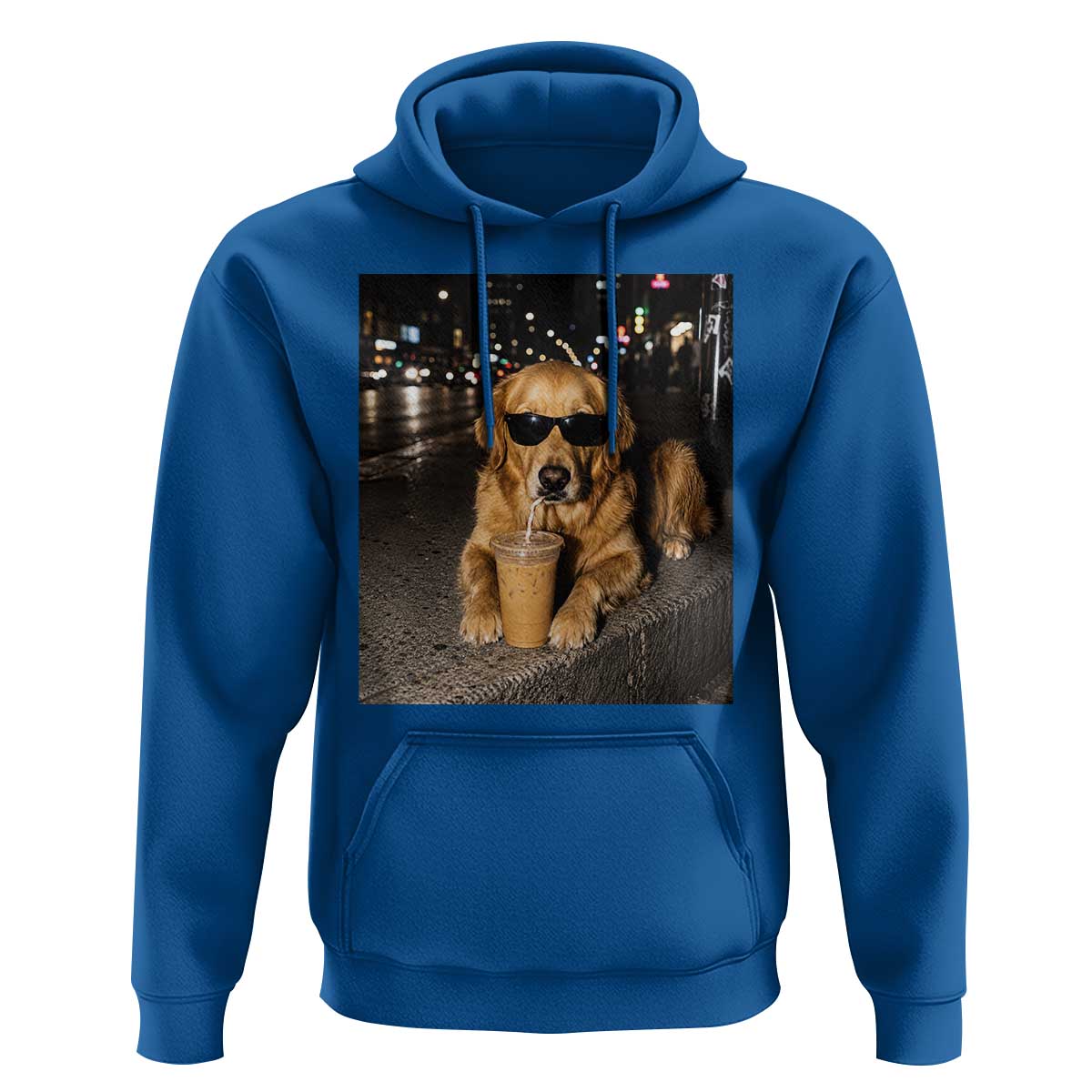 Funny Golden Retriever Iced Coffee Hoodie Grunge Silly Meme Graphic Funny Dog Lover
