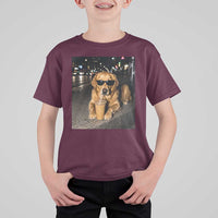 Funny Golden Retriever Iced Coffee T Shirt For Kid Grunge Silly Meme Graphic Funny Dog Lover