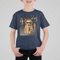 Funny Golden Retriever Iced Coffee T Shirt For Kid Grunge Silly Meme Graphic Funny Dog Lover