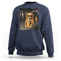 Funny Golden Retriever Iced Coffee Sweatshirt Grunge Silly Meme Graphic Funny Dog Lover