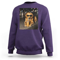 Funny Golden Retriever Iced Coffee Sweatshirt Grunge Silly Meme Graphic Funny Dog Lover