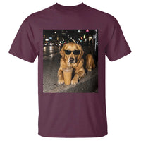 Funny Golden Retriever Iced Coffee T Shirt Grunge Silly Meme Graphic Funny Dog Lover
