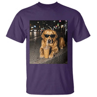 Funny Golden Retriever Iced Coffee T Shirt Grunge Silly Meme Graphic Funny Dog Lover