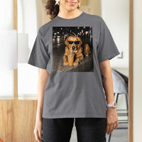 Funny Golden Retriever Iced Coffee T Shirt For Women Grunge Silly Meme Graphic Funny Dog Lover