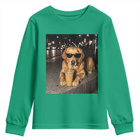 Funny Golden Retriever Iced Coffee Youth Sweatshirt Grunge Silly Meme Graphic Funny Dog Lover