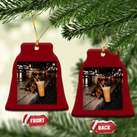 Dachshund Iced Coffee Ceramic Ornament Grunge Meme Graphic Funny Weiner Dog Lovers Dad