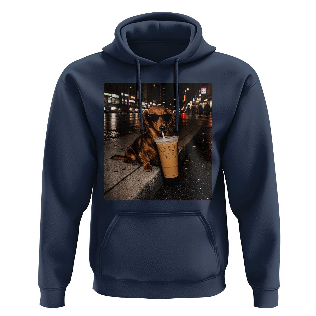 Dachshund Iced Coffee Hoodie Grunge Meme Graphic Funny Weiner Dog Lovers Dad