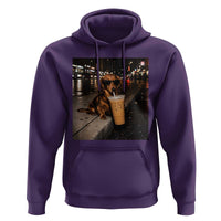 Dachshund Iced Coffee Hoodie Grunge Meme Graphic Funny Weiner Dog Lovers Dad