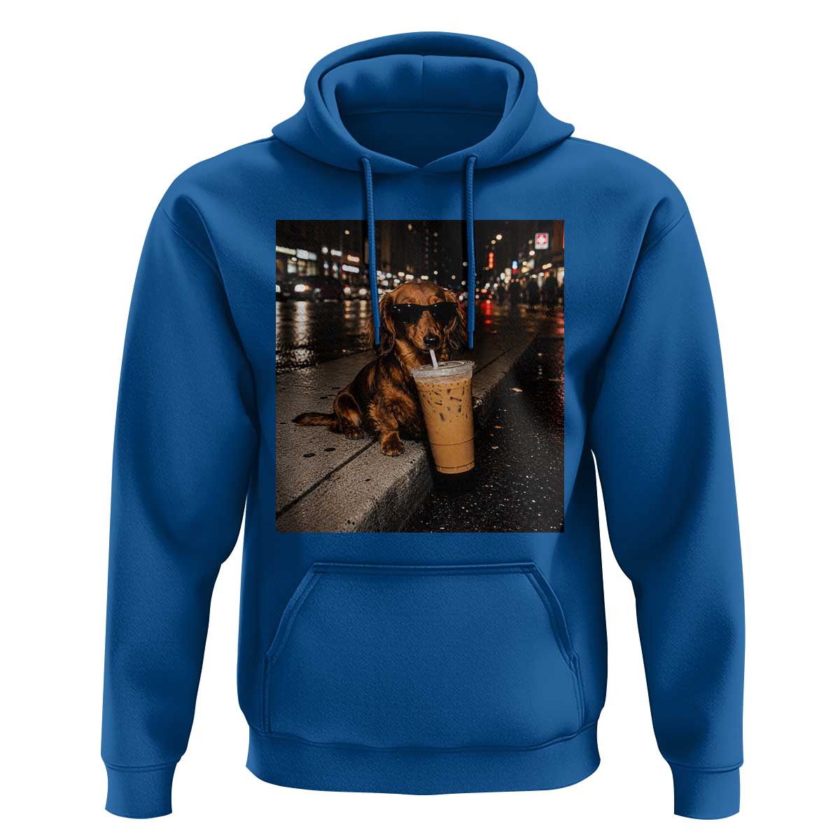 Dachshund Iced Coffee Hoodie Grunge Meme Graphic Funny Weiner Dog Lovers Dad