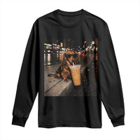 Dachshund Iced Coffee Long Sleeve Shirt Grunge Meme Graphic Funny Weiner Dog Lovers Dad