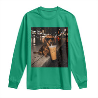Dachshund Iced Coffee Long Sleeve Shirt Grunge Meme Graphic Funny Weiner Dog Lovers Dad