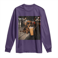 Dachshund Iced Coffee Long Sleeve Shirt Grunge Meme Graphic Funny Weiner Dog Lovers Dad