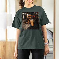 Dachshund Iced Coffee T Shirt For Women Grunge Meme Graphic Funny Weiner Dog Lovers Dad