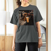 Dachshund Iced Coffee T Shirt For Women Grunge Meme Graphic Funny Weiner Dog Lovers Dad