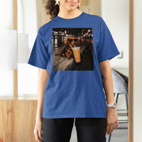 Dachshund Iced Coffee T Shirt For Women Grunge Meme Graphic Funny Weiner Dog Lovers Dad