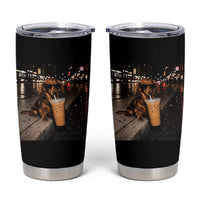 Dachshund Iced Coffee Tumbler Cup Grunge Meme Graphic Funny Weiner Dog Lovers Dad