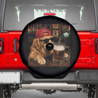 Funny Golden Retriever Drinking Beer Spare Tire Cover Silly Dog Meme Graphic Sarcastic Gift