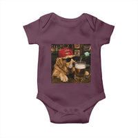 Funny Golden Retriever Drinking Beer Baby Onesie Silly Dog Meme Graphic Sarcastic Gift
