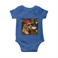 Funny Golden Retriever Drinking Beer Baby Onesie Silly Dog Meme Graphic Sarcastic Gift