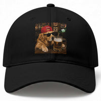 Funny Golden Retriever Drinking Beer Baseball Cap Silly Dog Meme Graphic Sarcastic Gift