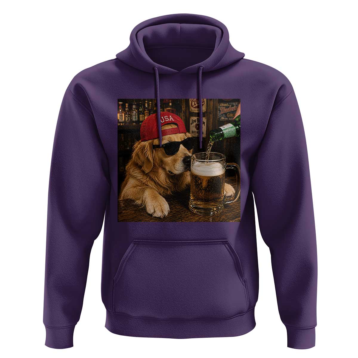 Funny Golden Retriever Drinking Beer Hoodie Silly Dog Meme Graphic Sarcastic Gift