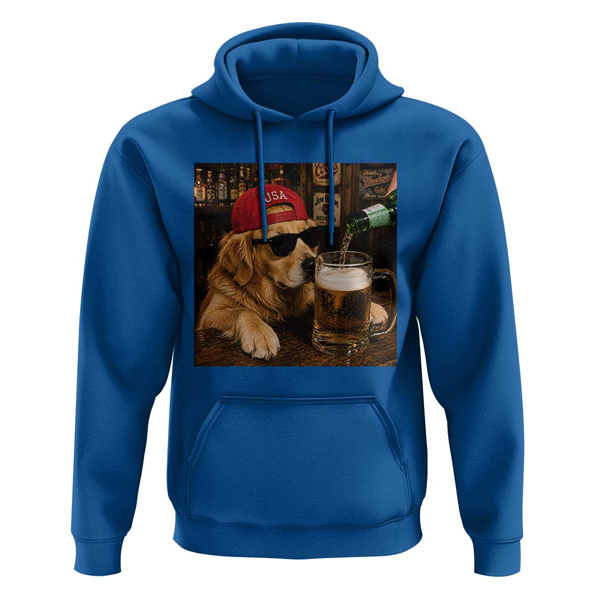 Funny Golden Retriever Drinking Beer Hoodie Silly Dog Meme Graphic Sarcastic Gift