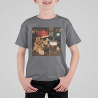 Funny Golden Retriever Drinking Beer T Shirt For Kid Silly Dog Meme Graphic Sarcastic Gift