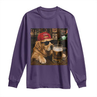 Funny Golden Retriever Drinking Beer Long Sleeve Shirt Silly Dog Meme Graphic Sarcastic Gift