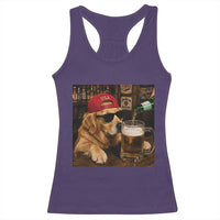 Funny Golden Retriever Drinking Beer Racerback Tank Top Silly Dog Meme Graphic Sarcastic Gift