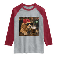 Funny Golden Retriever Drinking Beer Raglan Shirt Silly Dog Meme Graphic Sarcastic Gift